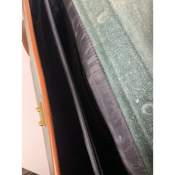 VTG Dooney & Bourke Green /Brown Pebble Leather Handle Briefcase/Document Bag - Picture 7 of 8